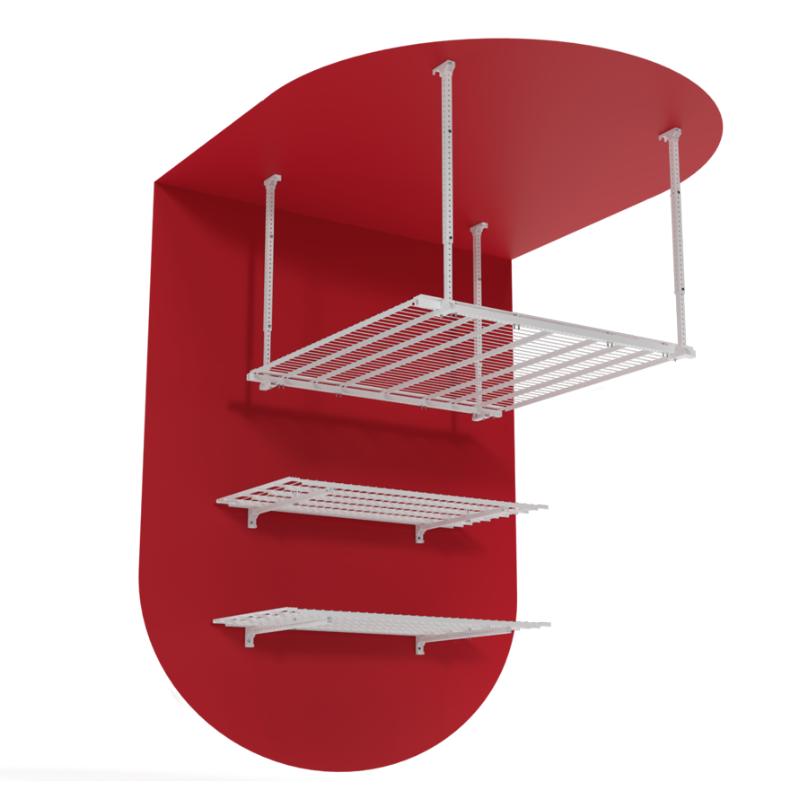 Flexible Floor & Wall Storage Combo One 3 Shelf Floor Unit Plus One Wall Shelf 